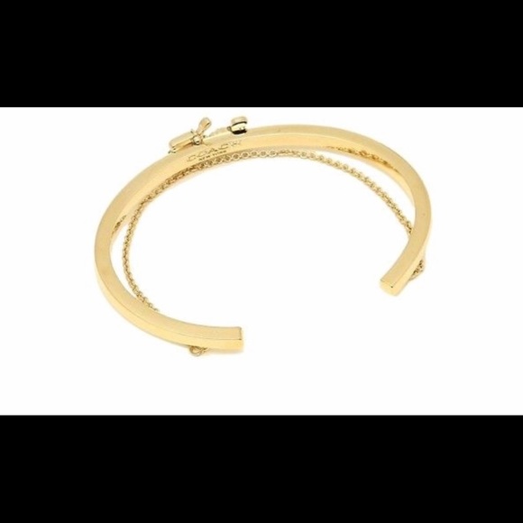 Coach Double Chain Gold Cuff - Picture 2 of 5